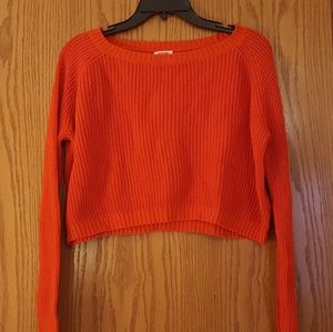 Fall Stock-Up! 🍁 Orange-Red Crop Top Sweater
